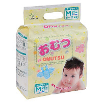Подгузники Omutsu M (6-11кг) 26шт Подгузники Omutsu M (6-11кг) 26шт