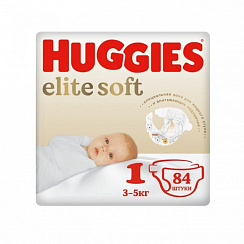 Подгузники Huggies Elite Soft 1 (3-5 кг) 84 шт. Подгузники Huggies Elite Soft 1 (3-5 кг) 84 шт.