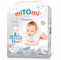 Подгузники miTOmi Premium М (6-11 кг) 62 шт