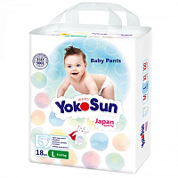 Подгузники-трусики YokoSun L (9-14 кг), 18 шт. (mini упаковка) Подгузники-трусики YokoSun L (9-14 кг), 18 шт. (mini упаковка)
