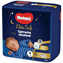 Трусики Huggies Elite Soft НОЧНЫЕ 4 (9-14 кг) 19 шт, (mini -упаковка) Трусики Huggies Elite Soft НОЧНЫЕ 4 (9-14 кг) 19 шт, (mini -упаковка)
