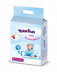 Пеленки  YokoSun 50*50, 10шт с липким слоем 