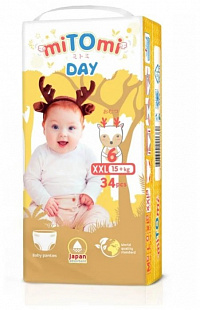 Трусики miTOmi Day XXL (15+кг) 34 шт. 