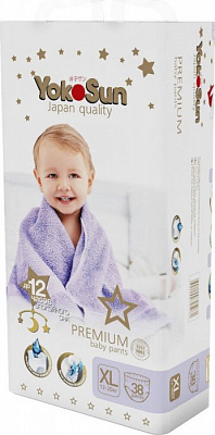 Трусики YokoSun premium XL 12-20кг/38шт, уцененный товар (самовывоз) Трусики YokoSun premium XL 12-20кг/38шт, уцененный товар (самовывоз)
