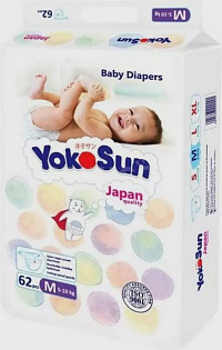 Подгузники YokoSun М (5-10кг) 62шт. Подгузники YokoSun М (5-10кг) 62шт.