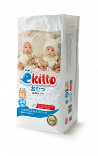 Трусики Ekitto premium  XL  (12+кг) 34шт.