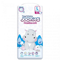 Подгузники на липучках Joonies Premium soft L от 9-14 кг, 42 шт