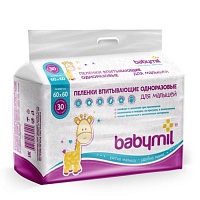 Пеленки Babymil впитывающие одноразовые 60*60, 30шт
