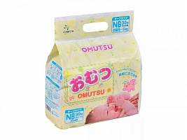 Подгузники Omutsu NB (до 5кг) 30 шт, (mini -упаковка) Подгузники Omutsu NB (до 5кг) 30 шт, (mini -упаковка)